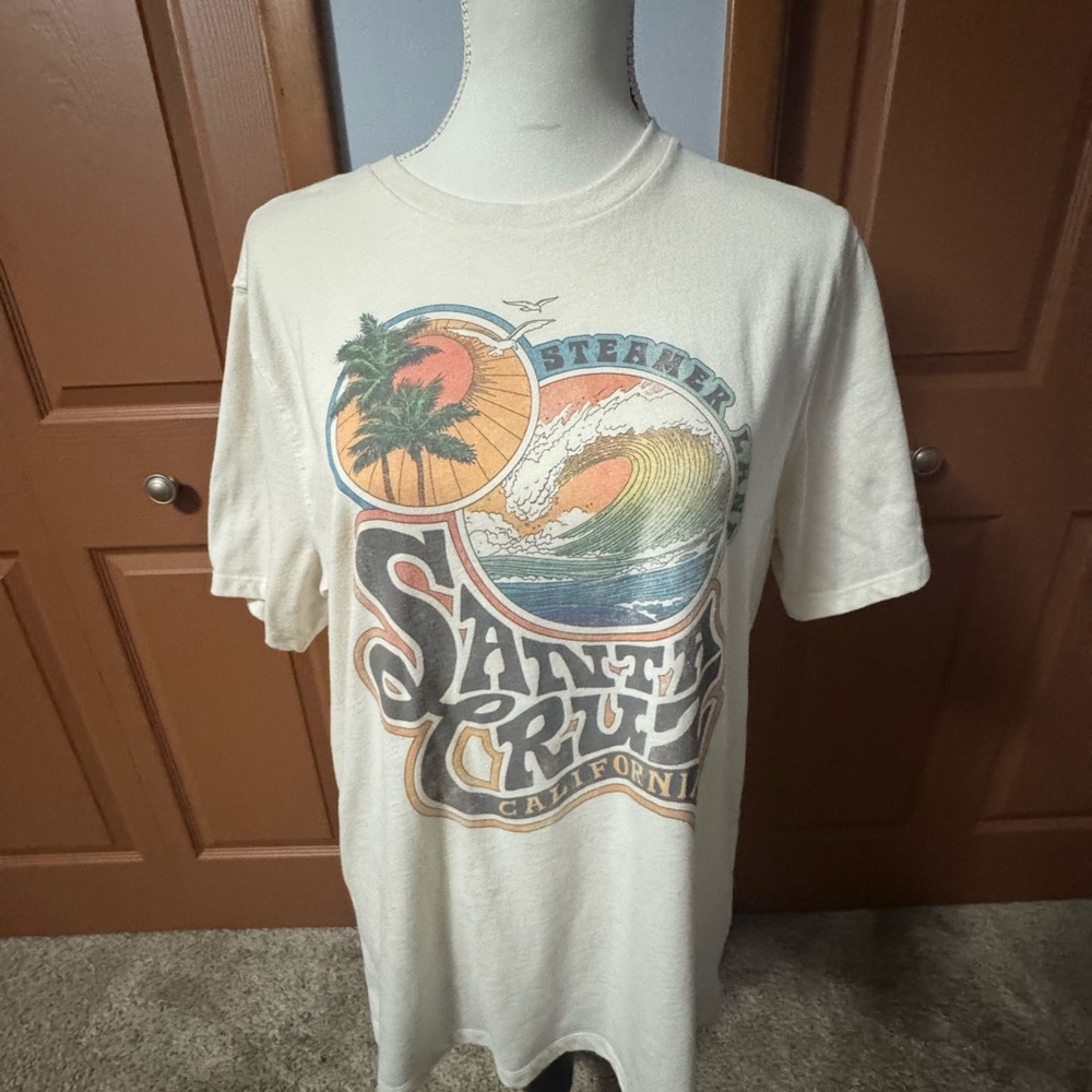 Old Navy Cream Santa Cruz Surf Graphic Short-Sleeve Tee